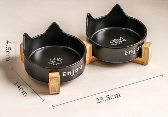 Denik Pets Bol Ceramica Pentru Câine Și Pisică 2x Negru