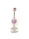 PS Silver Belly Button Piercing Earring in Pink Gold Plated Steel