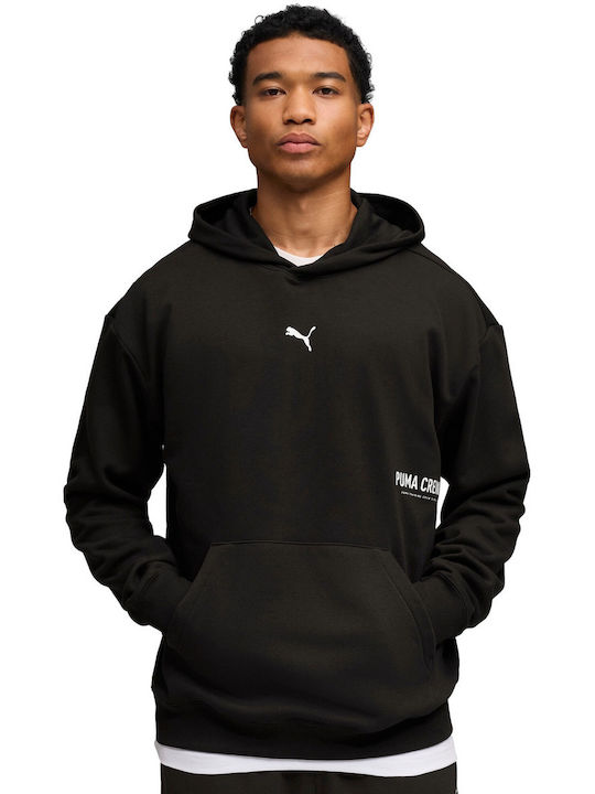 PUMA Graphic French Terry Men's Sweatshirt Black with Hood