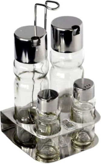 Salz- und Pfefferstreuer Set mit Flaschenhalter Edelstahl 218