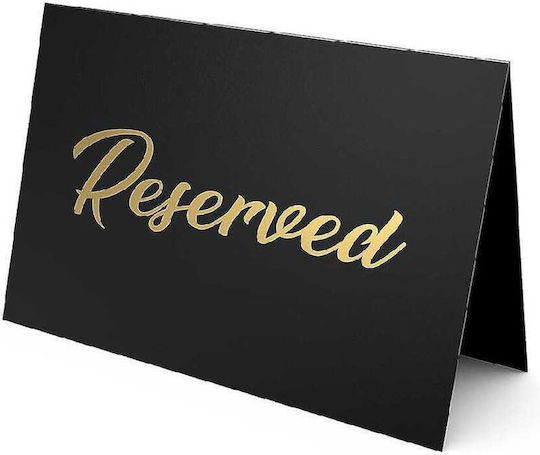 Acrylic Tabletop Signage Reserved Black Gold 10.5x6.5cm