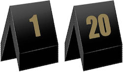 Tischschilder Nummerierung Schwarz Gold 1-20 5×5cm Set 20 Stück