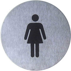 Πινακίδα Τοίχου Wc Woman Inox 10εκ Τ-153