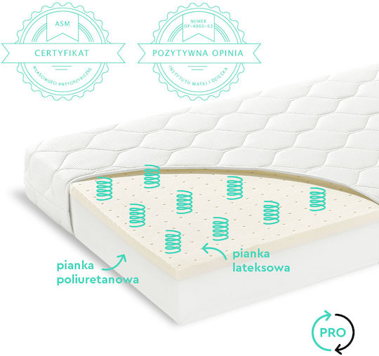 Woodies Safe Dreams Saltea Pentru Patut cu Latex 40cmx90cmx7cm