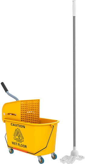 Homcom Reinigungswagen Und Haushaltswaren 20l Presse Set Staubsauger Eimer Wischmopp Rollen