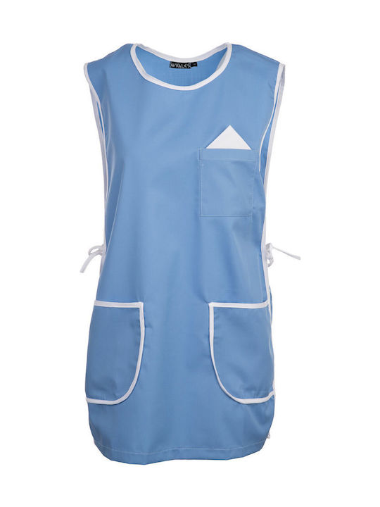 Women's Maid Blouse Market Vests Sleeveless Tie Top Pocket For2031 Sky Blue Sky Blue