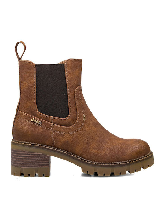 Leather Women's Ankle Boots Tabac Brown