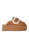 Mules with Chunky Heel in Brown Color