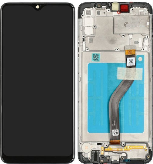 Οθόνη mit Touch-Mechanismus und Rahmen für Galaxy A20s (Schwarz)