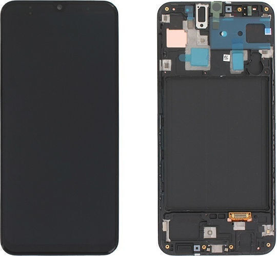 Screen Incell with Touch Mechanism and Frame for Galaxy A30 (Black)