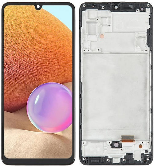 Екран A325 със Сензорен Механизъм и Рамка за Galaxy A32 4G (Черен)