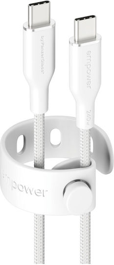 Empower by PanzerGlass USB 2.0 Cable USB-C Male - USB-C 240W PD White 1.2m