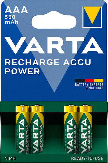 Varta Rechargeable Battery AAA Li-ion 550mAh 1.2V 4pcs