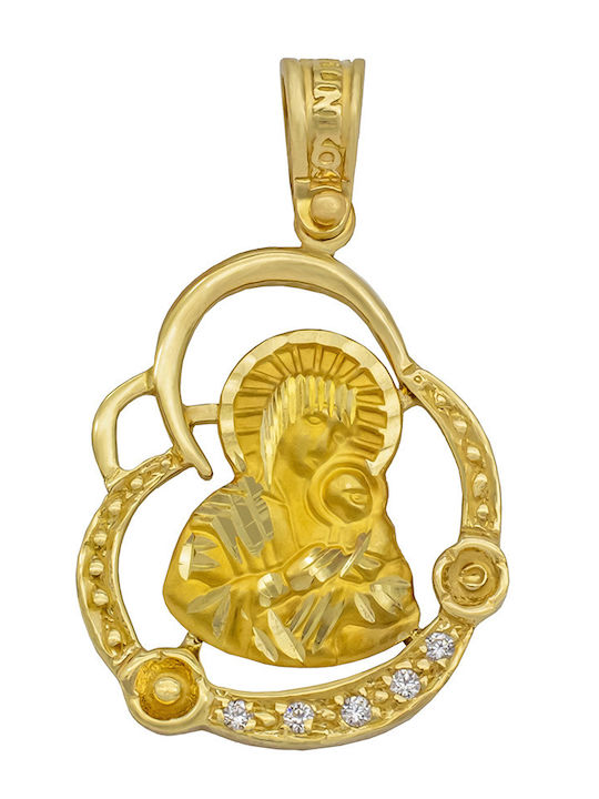 Savvas Design Charm Φυλαχτό με Πέτρες από Χρυσό 14Κ με Ζιργκόν
