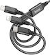 Hoco Usb 3in1 USB to Lightning / Type-C / micro USB Cable Μαύρο TM00100-999