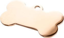 Metal Pet ID Tag Bone No3 4 Colors 1 Side Gold