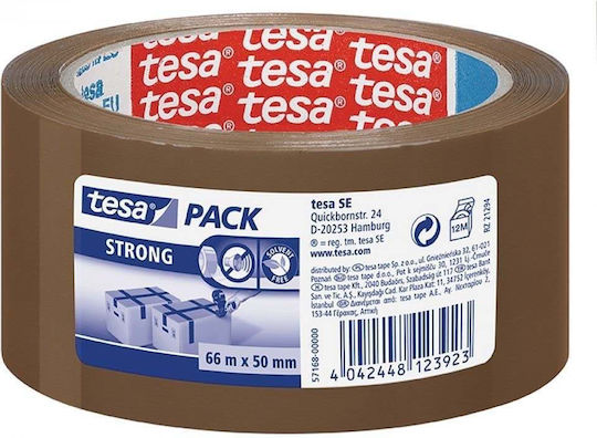 Tesa Ταινία Συσκευασίας Αθόρυβη 50mm x 66m σε Καφέ Χρώμα