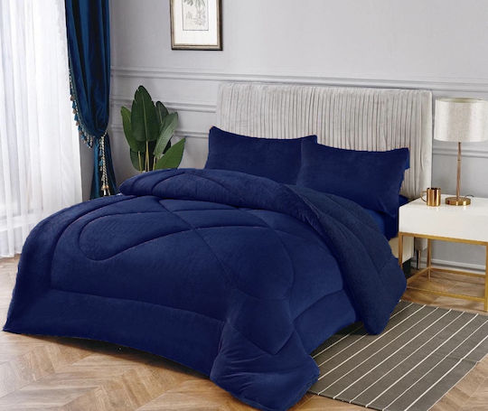 Alpha-Market Κουβερτοπάπλωμα Υπέρδιπλο 220x240εκ. Navy Blue Alpha-Market Κουβερτοπάπλωμα Υπέρδιπλο 220x240εκ. Navy Blue