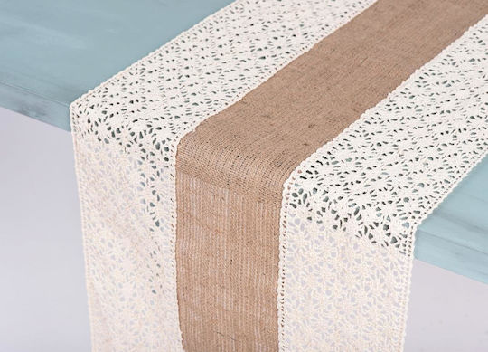 Beauty Home Runner Cu Dantelă Din In 40x180 Cm