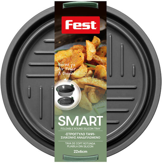 Silicone Air Fryer Pan Round Collapsible 21.5x6 Fest 4943040