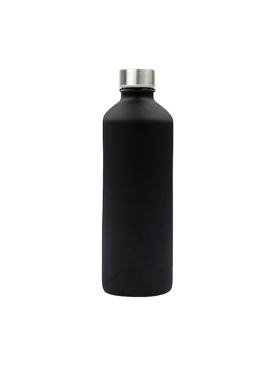 Uniglass Water Bottle Glass with Screw Cap Blac...