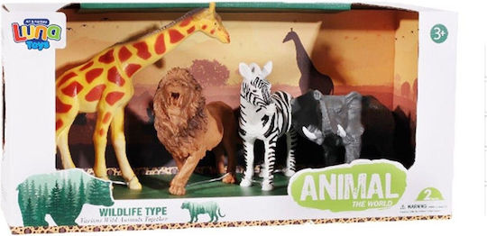 507859 Jungle Animals 12.5cm Luna Toys Plastic Set 4 Pieces