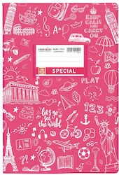 Doodle Ruled Notebook B5 50 Paper Sheets Fuchsia Doodle Ruled Notebook B5 50 Paper Sheets Fuchsia