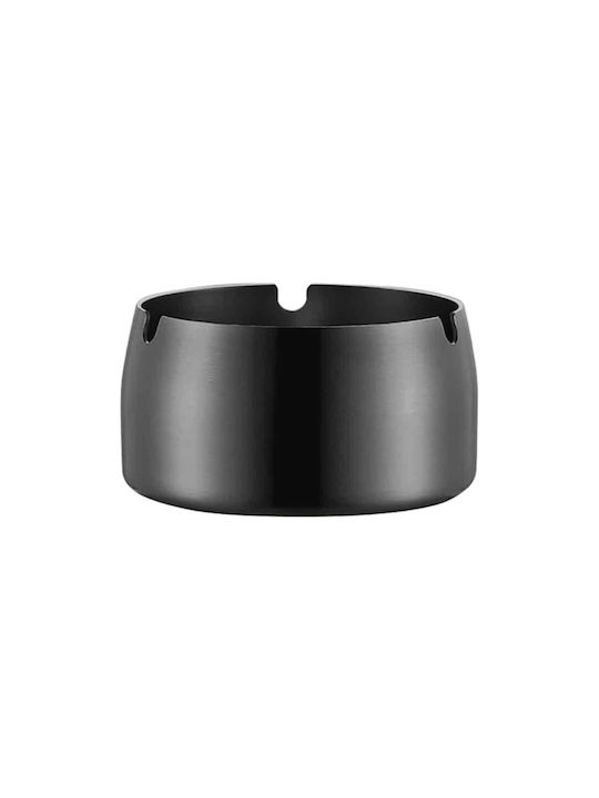 Inox 18/10 Black Gunmetal Windproof Ashtray 9×5.5cm
