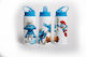 Kids Water Bottle Stainless Steel with Straw Blue 360ml Personalized