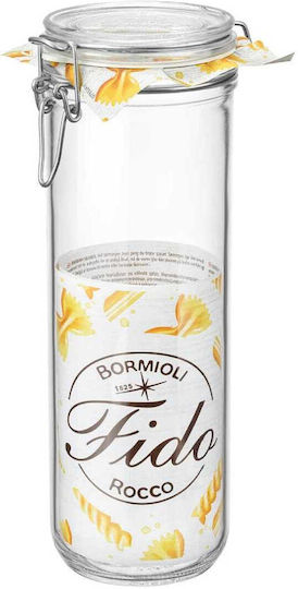 Bormioli Rocco Glass Transparent Vase for Pasta Coffee with Airtight Lid 1350ml