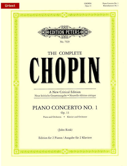 Edition Peters Chopin Fryderyk Κοντσέρτο Πιάνο Αρ 1 Μι Ελάσσονα Op 11 Πιάνο & Ορχήστρα Μεταγραφή 2 Πιάνα Urtext