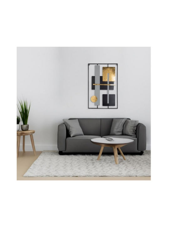 Metallic Wall Frame "Abstract Design" Black Gold 40x60cm