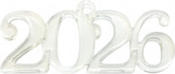 Διακοσμητικό Plexi-glass 2026 Σετ 4 Τεμαχίων 4x1.8cm Ασημί