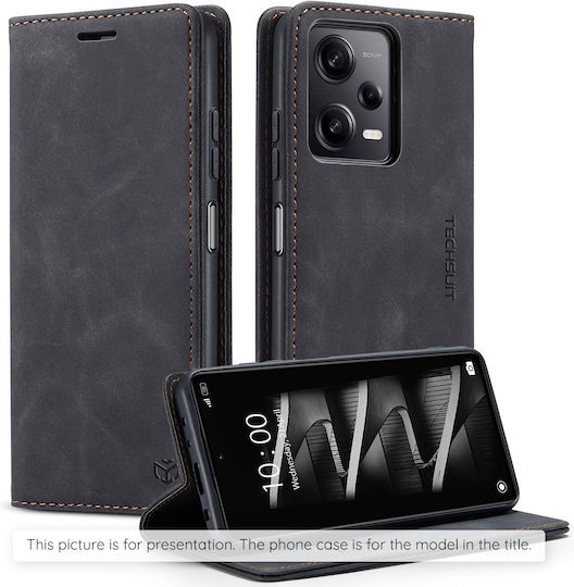 Techsuit Confy Cover Buchen Sie Silikon / Synthetisches Leder Schwarz (Oppo A5)