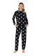 Siyah Inci De iarnă Set Pijamale pentru Femei Black Hearts