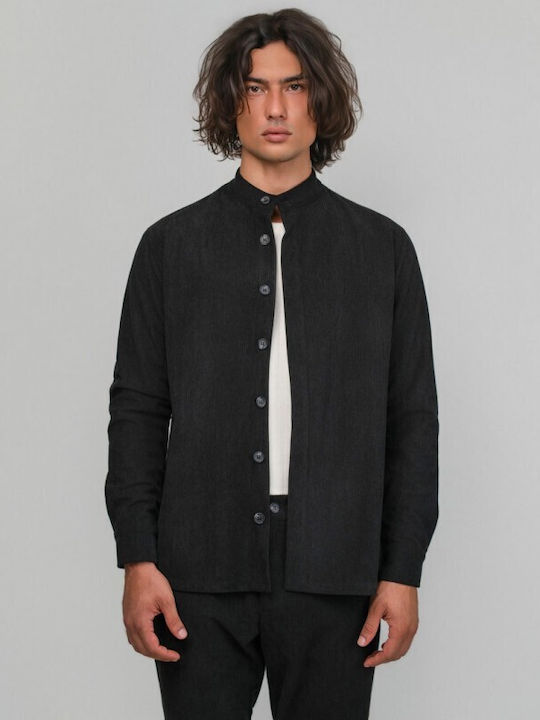Long Sleeve Corduroy Overshirt Black