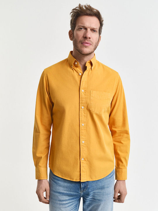 Gant Long-sleeved Cotton Shirt Yellow