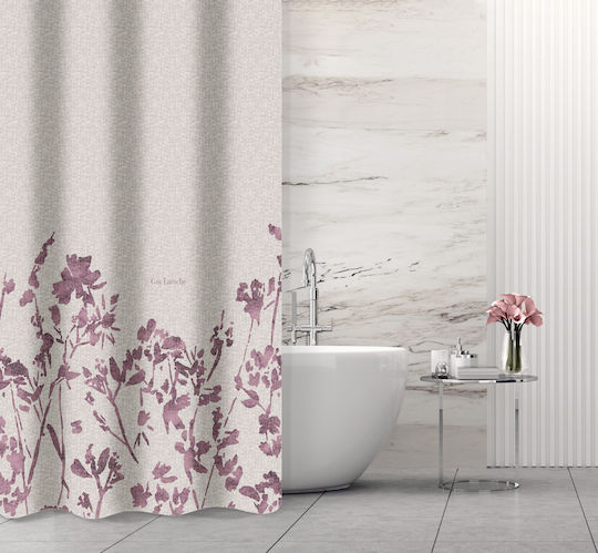 Guy Laroche Romance Perdea de Baie Țesătură cu Inele 180x185cm Melange