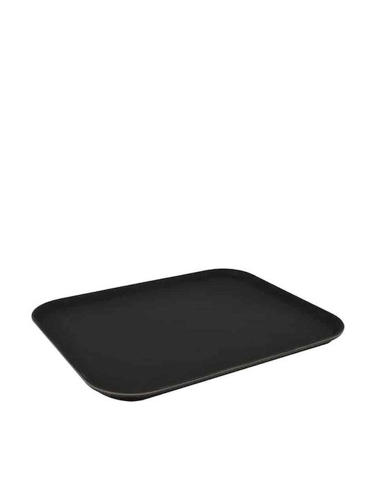 Yuk Dreptunghiular Tavă de Servire Antiderapant în Culoare Negru 42x32cm 1216PT 1buc