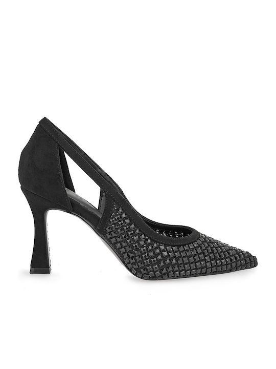 Lamina 275 Suede Γόβες με Ψηλό Τακούνι Μαύρες