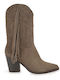 Wildleder Damenstiefel mit hohem Absatz Braun