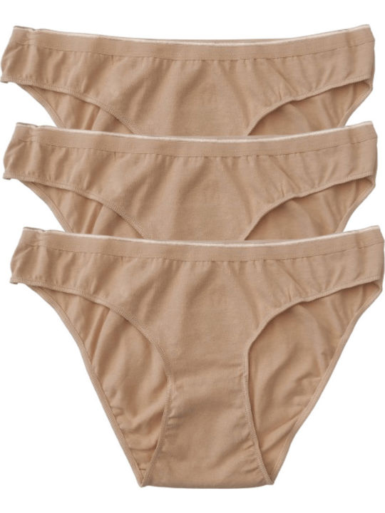 Damen-Slips 3er Pack Beige
