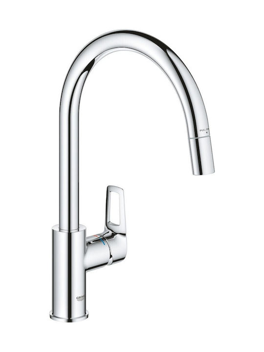 Grohe Кухненски Смесител Настолен с Душ Сребриста