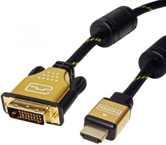 Roline Cable DVI-D male - HDMI male 7.5m Μαύρο (11.04.5894-5)