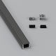 Cubalux LED-Streifen Aluminiumprofil Einfach Schwarz 7x12 Abdeckung Schwarz 2m C-160012