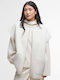 Martha Sleeveless Women's Knitted Cardigan with Zipper White