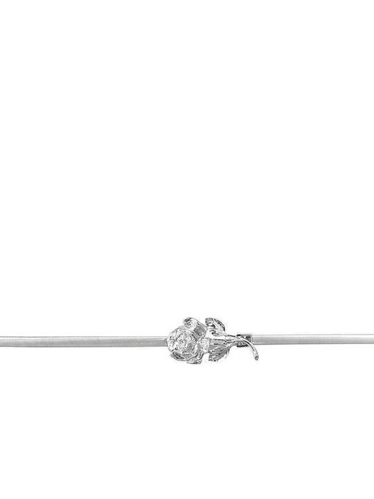 Celestino Women's Elastic Belt Flower Buckle Silver