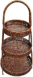 Tavă De Servire 3 Niveluri Rattan Maro Închis Φ23 19 16cm Tavă De Servire 3 Niveluri Rattan Maro Închis Φ23 19 16cm