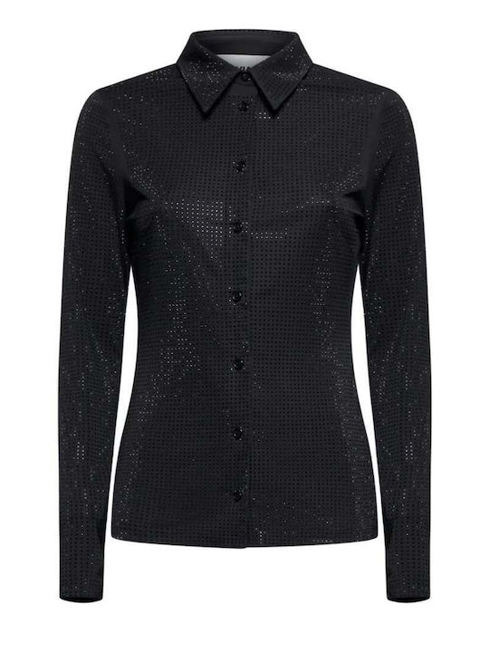 Langärmelig Damen Hemd Black