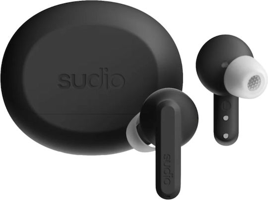Sudio A3 Pro In-ear Bluetooth Handsfree Earphones with Sweat Resistance and Charging Case Black